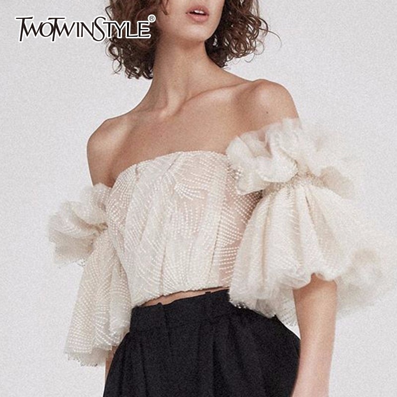 TWOTWINSTYLE Strapless Shirt For Women  ..